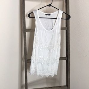 White sequined shirt